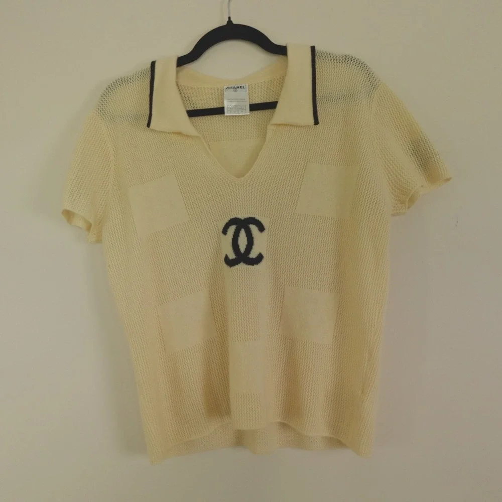 Chanel Cashmere Polo‎ Sweater